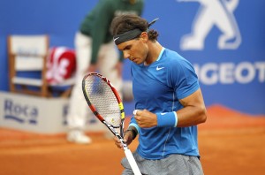 BARCELONA - APRIL, 24: Spanish tennis player Rafa Nadal in actio