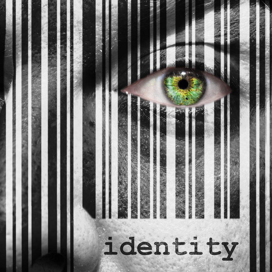 Barcode Identity Superimposed On A Man's Face